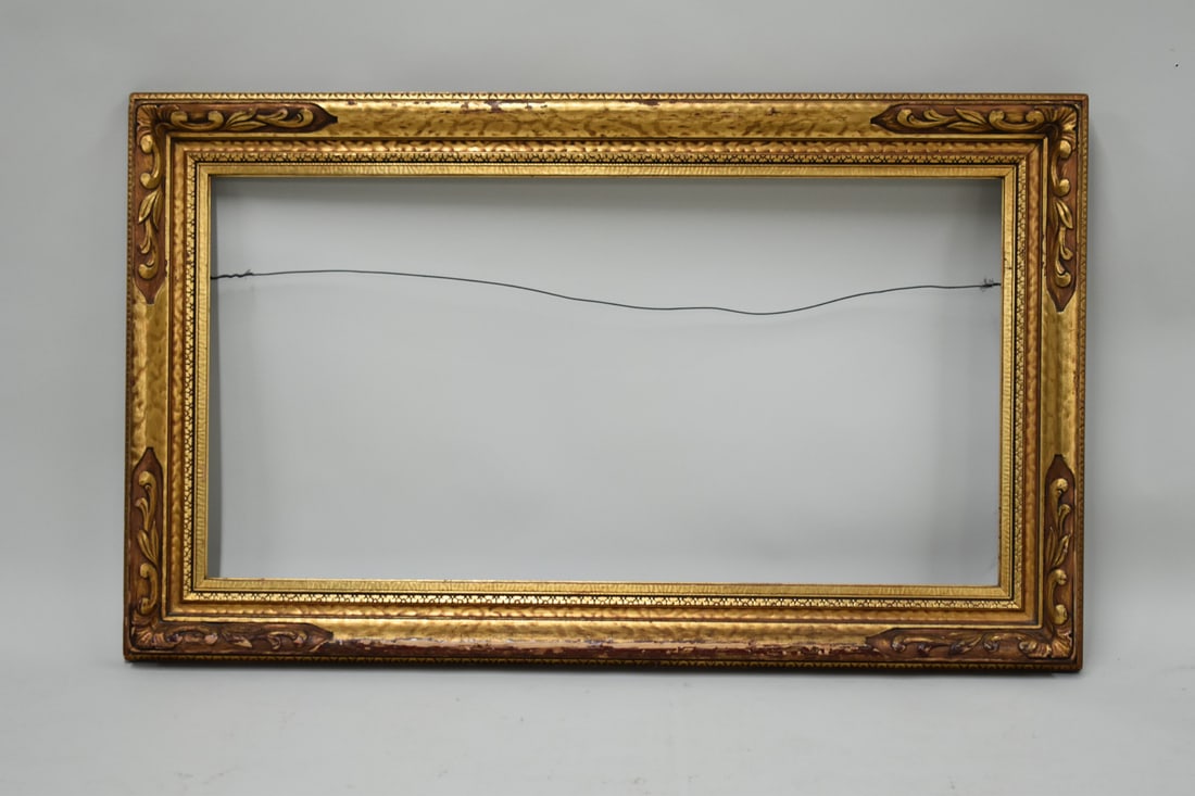 Vintage Taos Gilt Picture Frame: Vintage Taos Gilt Picture Frame. Used condition, outside dimensions 27" x 45 1/4" tall and interior sight dimensions 19" x 37 1/4"
