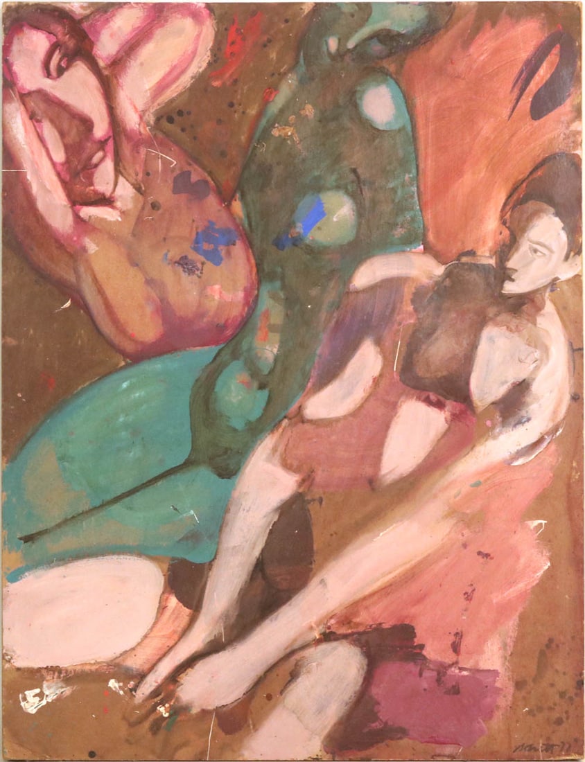 Paul Savitt, Oil on Board, Abstract Figures (1 of 12)