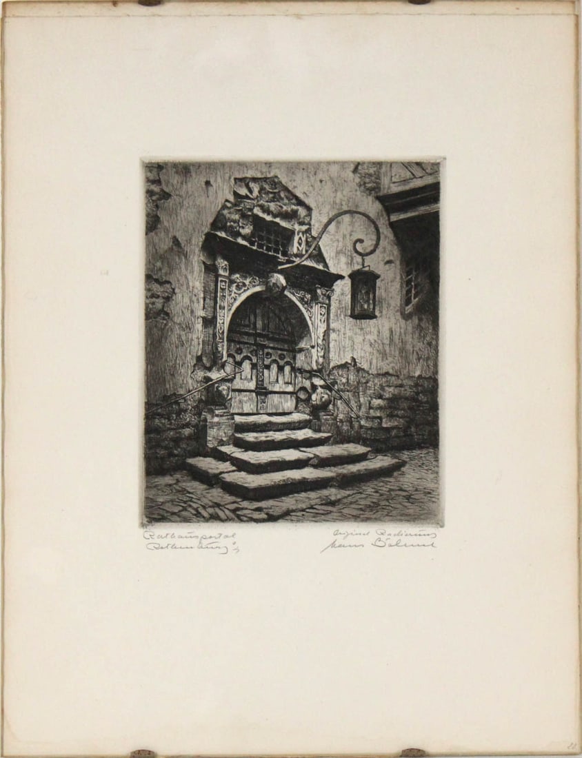 Black and White Etching, Rothenburg Portal (1 of 13)