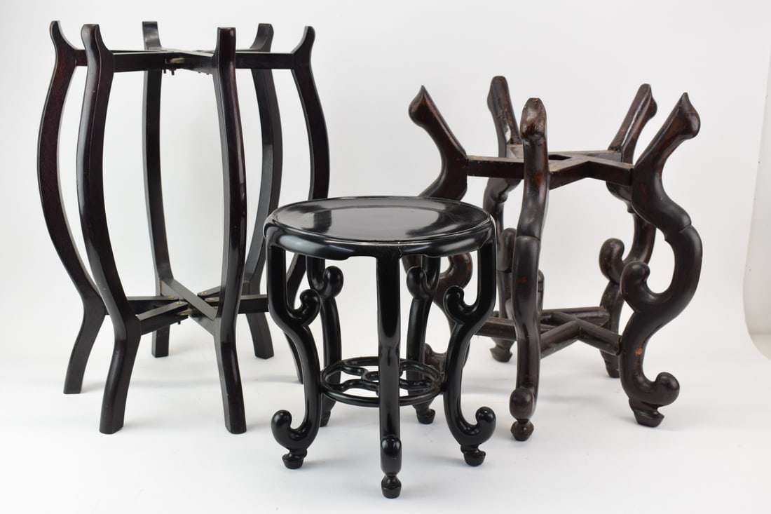 Three Assorted Asian Hardwood Stands (1 of 9)