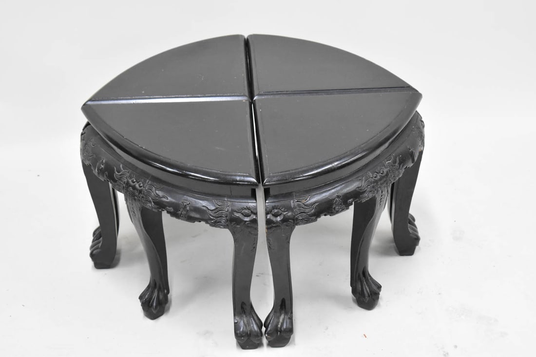 Pair of Black Lacquered Asian Side Tables (1 of 8)