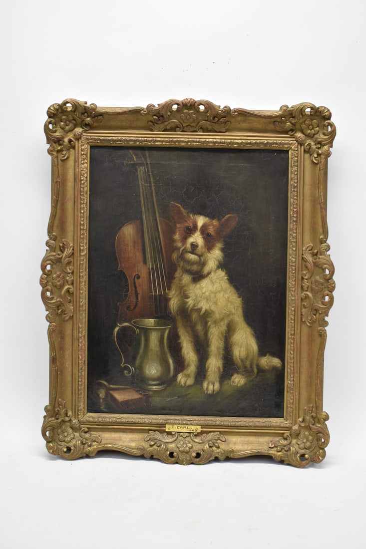 T. Earl 1863 Oil on Canvas of Dog Still Life (1 of 11)