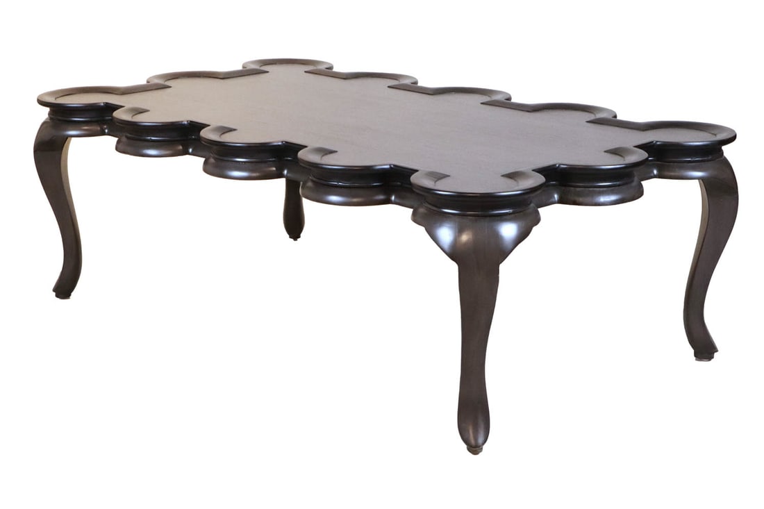 Contemporary Dark Stained Wood Coffee Table (1 of 10)