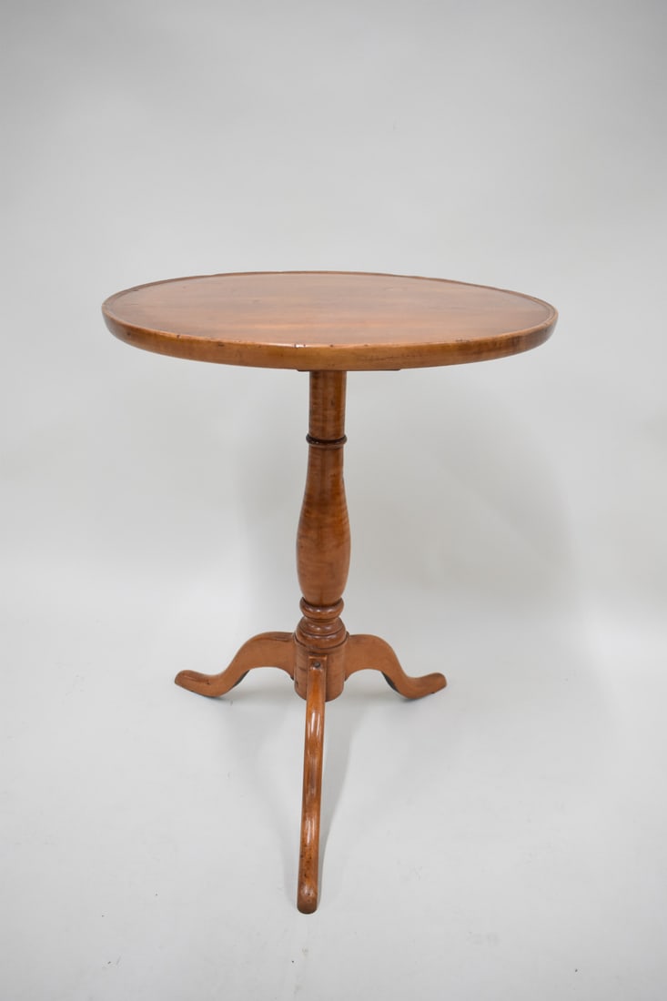 Antique Tiger Maple Side Table (1 of 7)