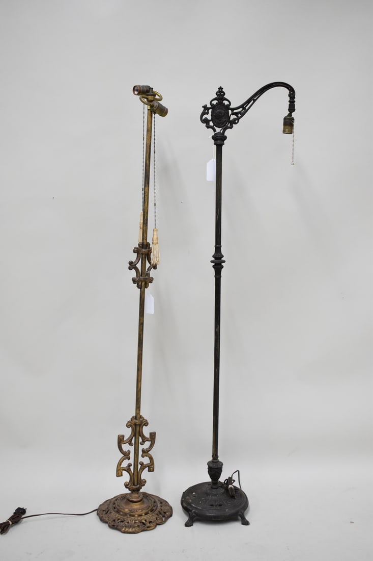 Two Vintage Iron Neoclassical Style Floor Lamps (1 of 5)