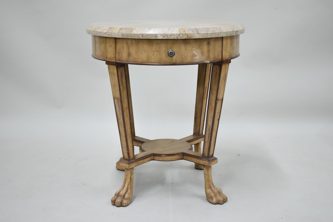 Neoclassical Style Marble Top Occasional Table (1 of 7)