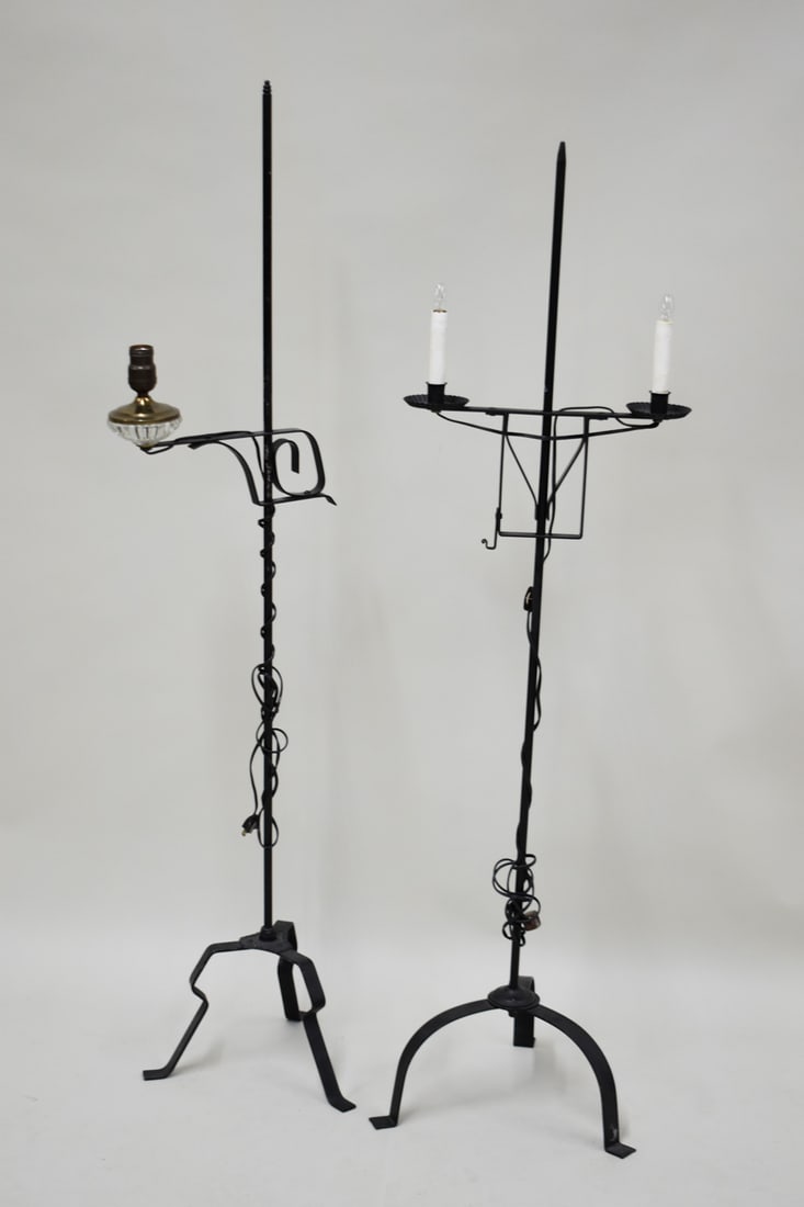 Two Black Painted Iron Floor Lamps (1 of 7)