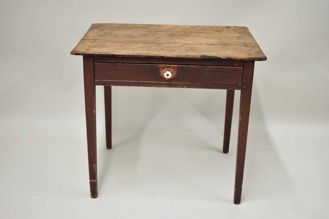 Antique Pine Single Drawer Work Table (1 of 7)