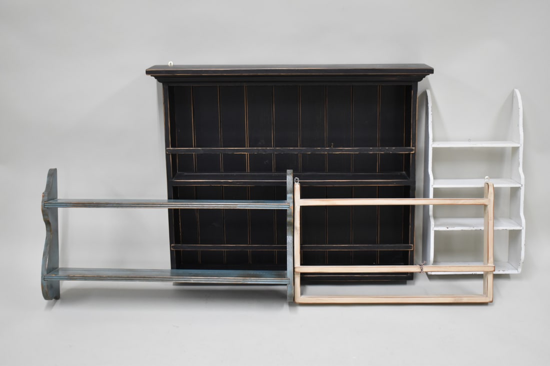 Blue Painted Country Hanging Shelf (1 of 3)