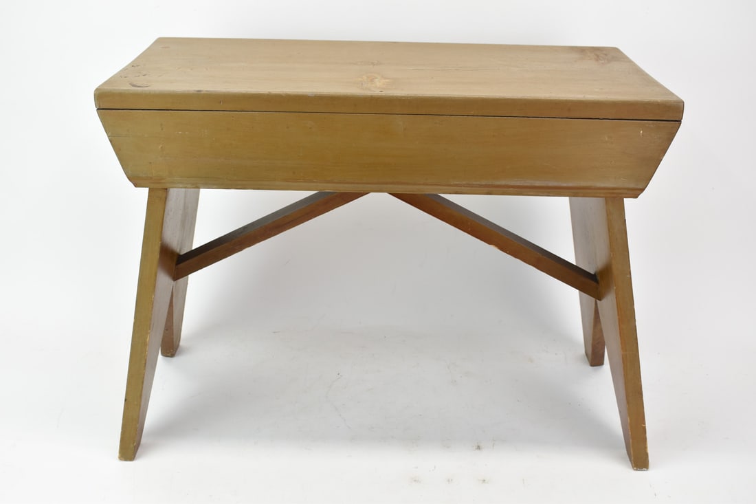 Grayish Green Painted Bucket Bench (1 of 5)