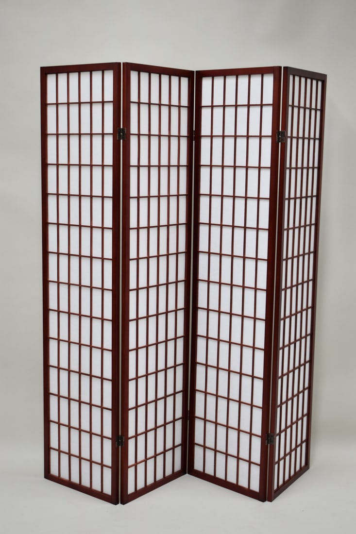 Asian Style Four Panel Dressing Screen (1 of 5)