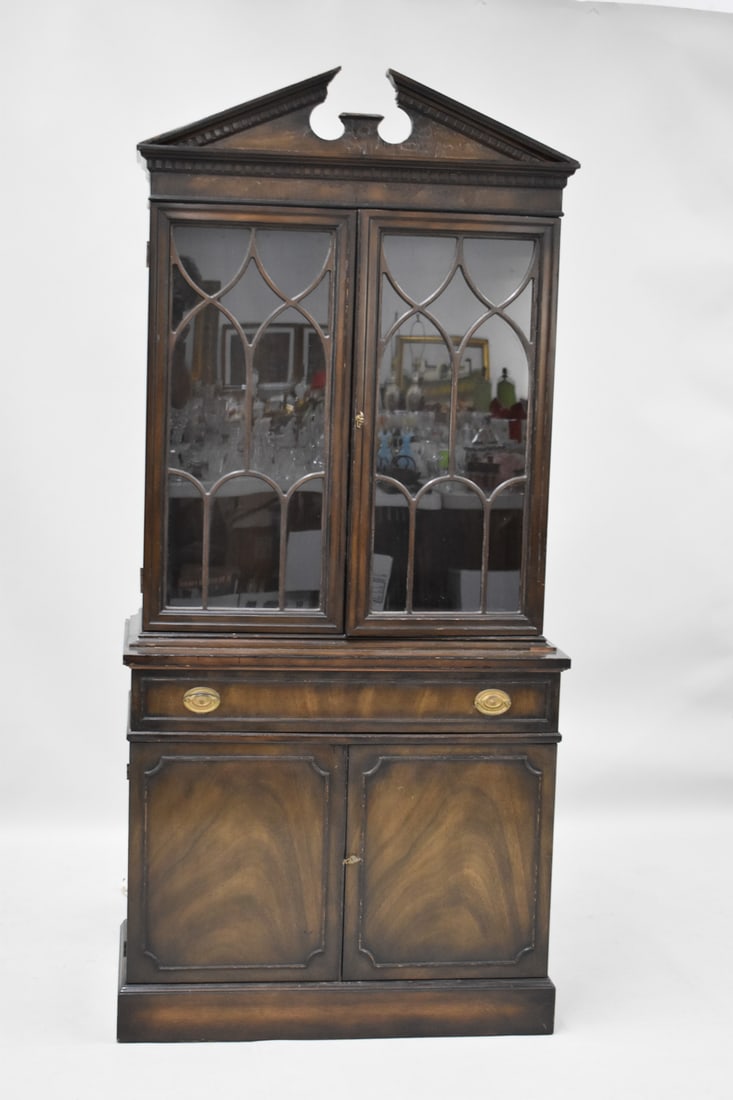 Mahogany China Closet and Mirrored Dressing Chest (1 of 13)