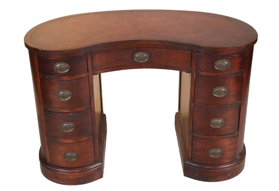 Regency Style Mahogany Kidney Shaped Desk (1 of 10)