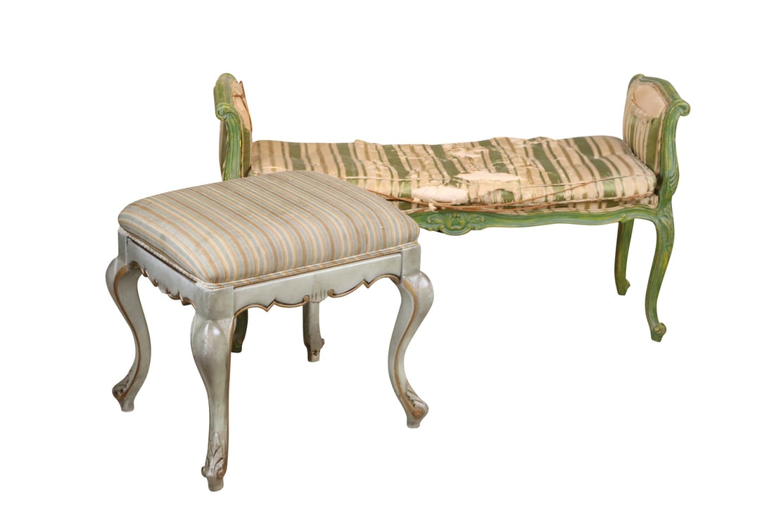 Two French Style Paint-Decorated Benches (1 of 9)