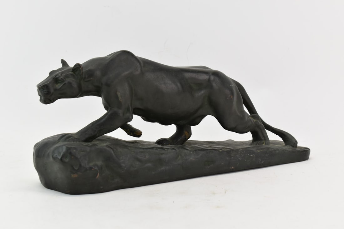 Art Deco Style Composition Bust of Panther (1 of 11)