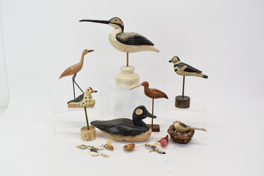 Group of Assorted Wooden Shore Birds (1 of 10)
