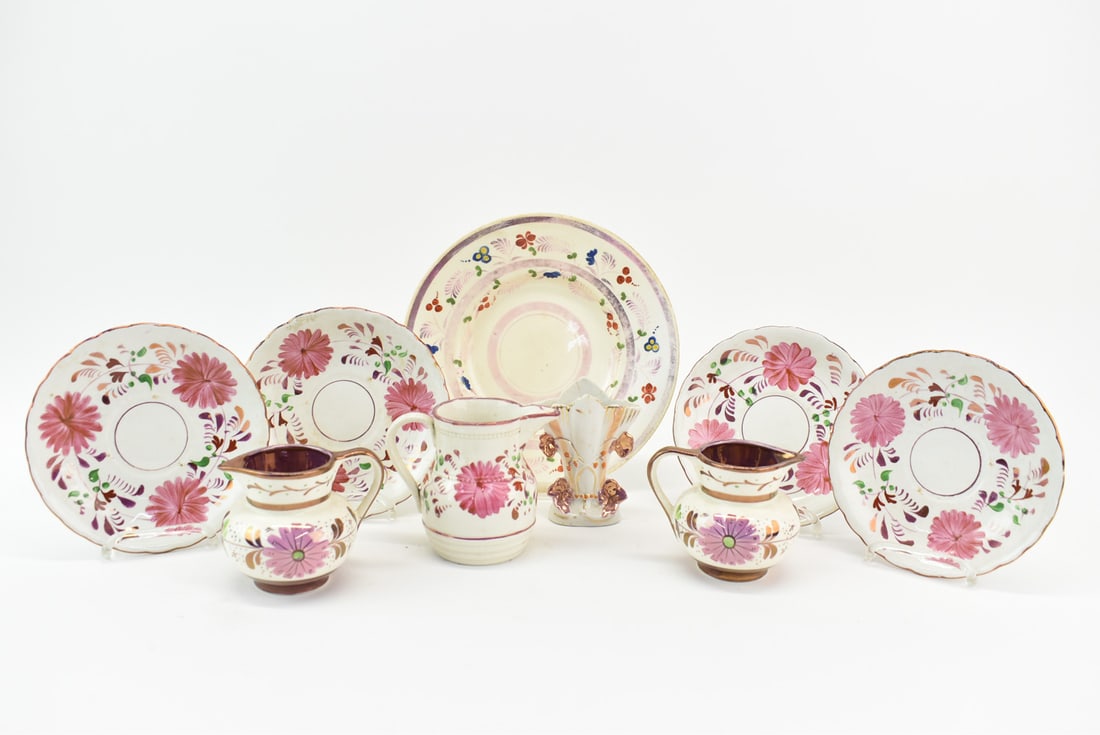 Antique Group of Assorted Copper Luster Tableware (1 of 10)