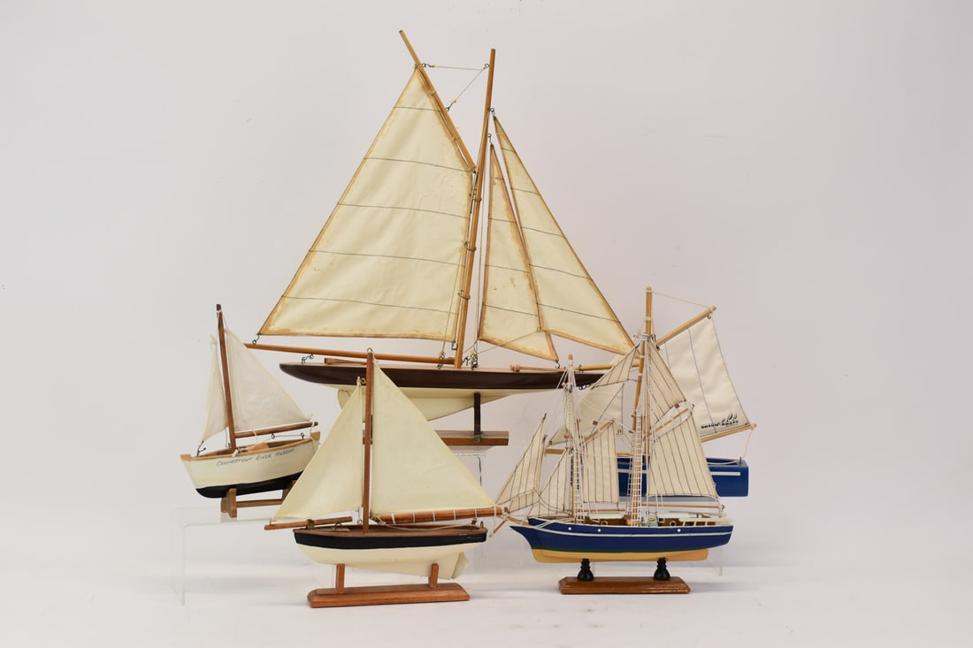 Group of Five Assorted Model Sail Boats (1 of 9)
