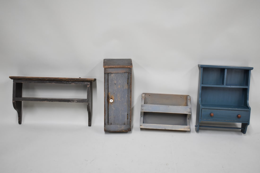 Group of Three Painted Country Hanging Shelves (1 of 5)