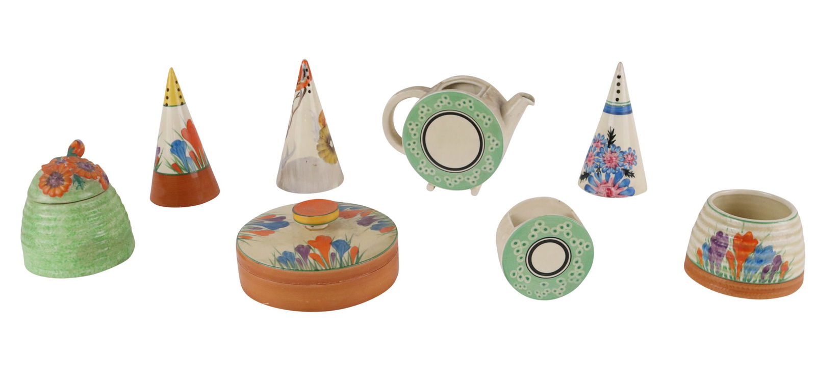 Eight Clarice Cliff Ceramic Table Articles (1 of 12)