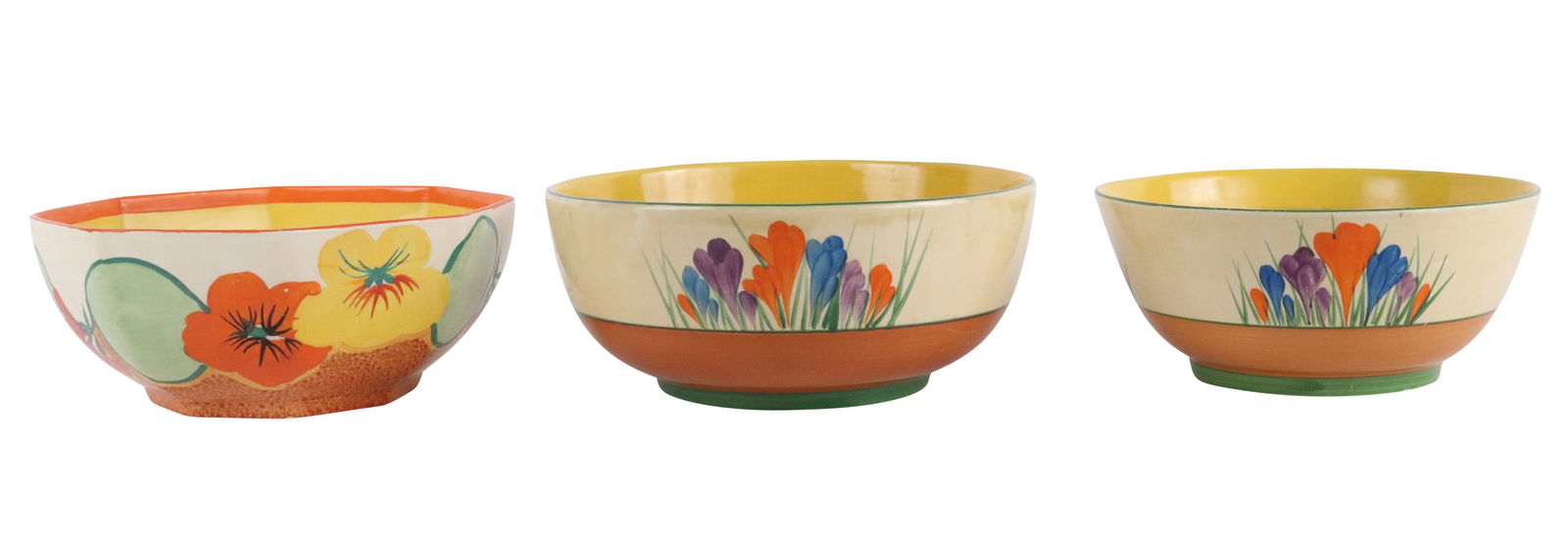 Three Clarice Cliff Bizarre Ceramic Bowls (1 of 10)