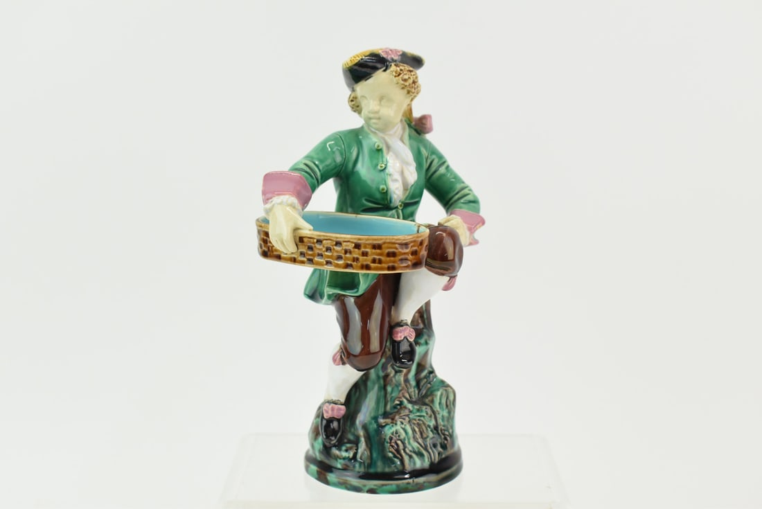 Minton Majolica Hogarth Boy Salt/Match Holder (1 of 9)