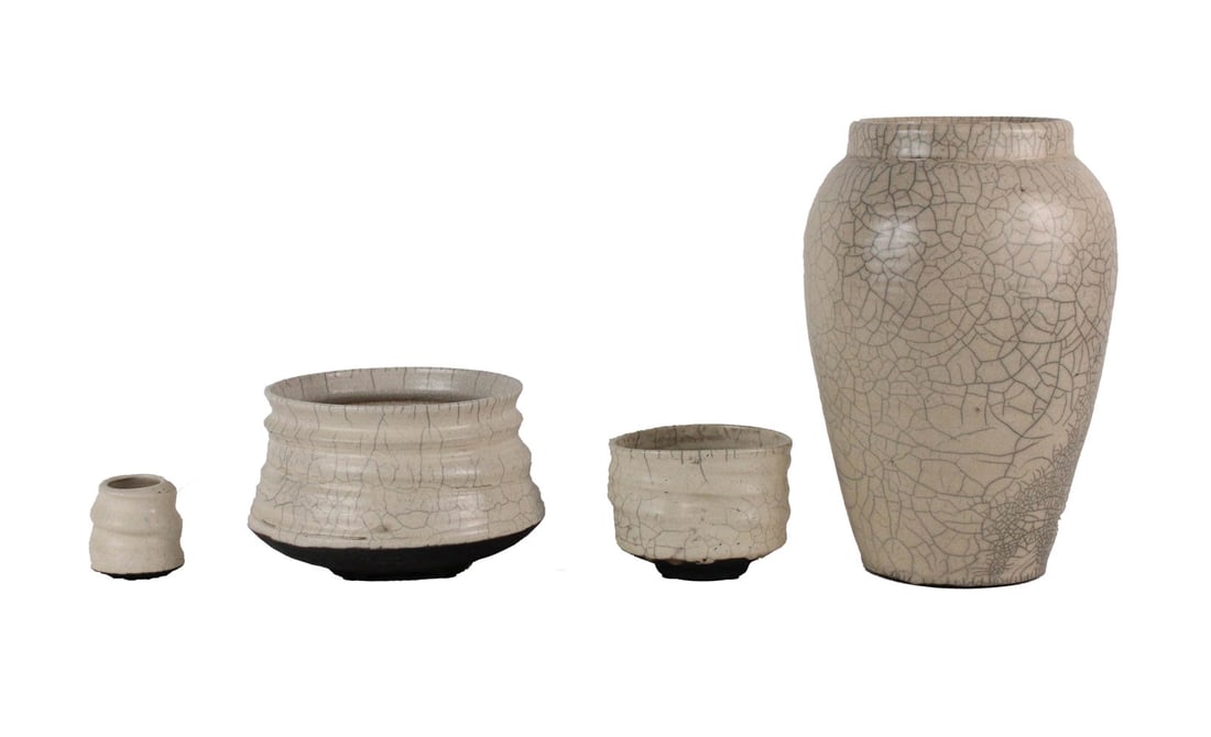 Four Crackle Glazed Ceramic Table Articles (1 of 17)