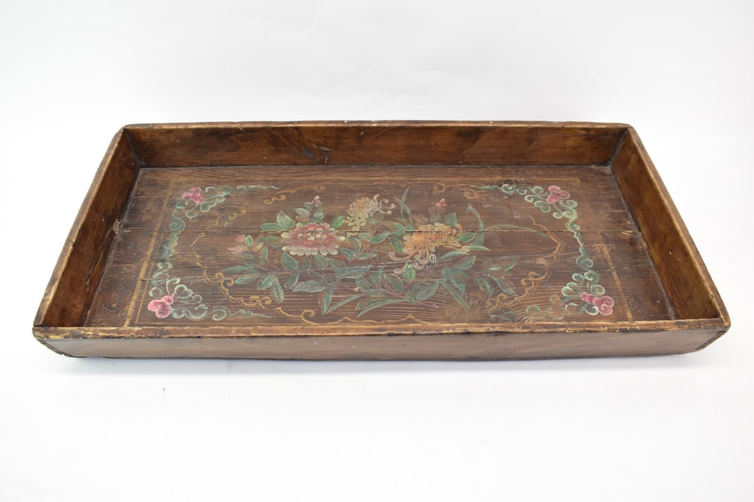 Large Handmade and Handpainted Pine Folk Art Tray (1 of 12)