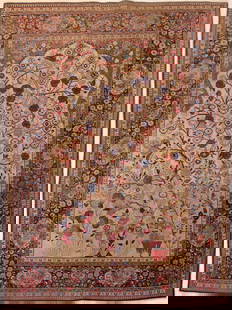 Dabir Kashan Prayer Rug: Central Persia, 2nd 1/4 20th Century 6'1"l x 4'5"w Minor wear, small hole. Provenance: Property from a Private Princeton, NJ Collection