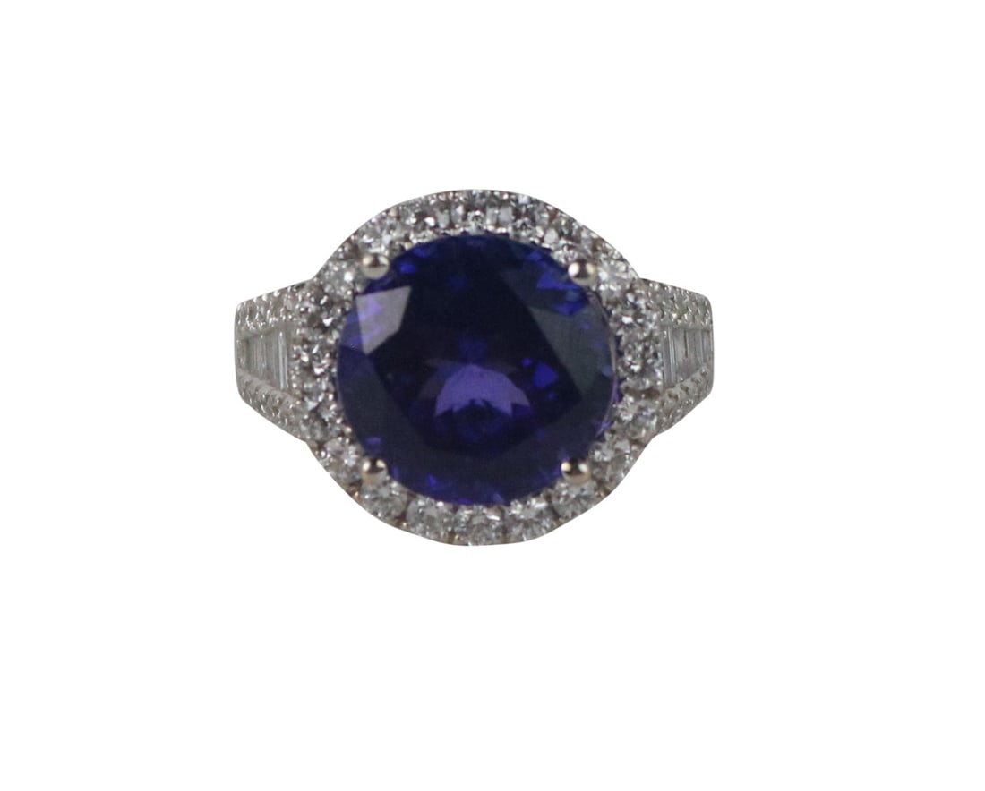 18K White Gold Tanzanite & Diamond Cocktail Ring (1 of 8)