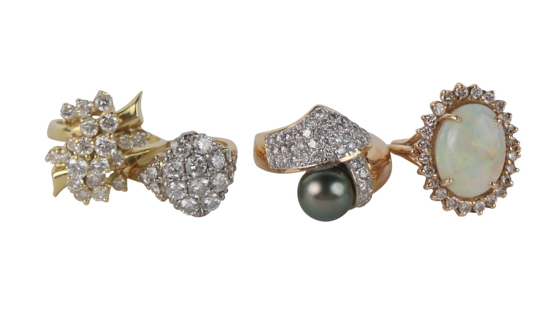 18K Yellow Gold & Diamond Plaque Form Ring (1 of 13)