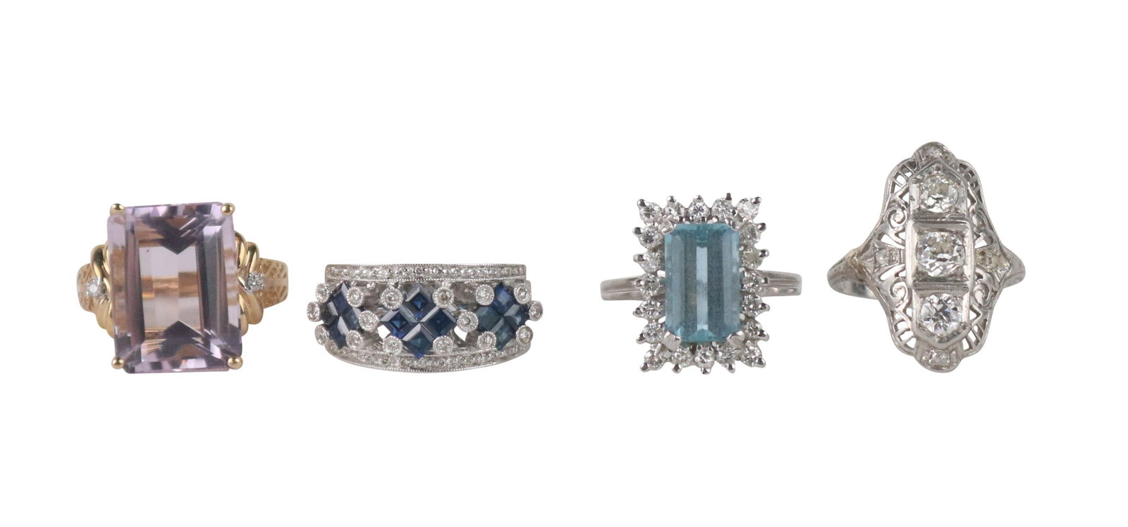 14K White Gold Sapphire & Diamond Ring (1 of 18)