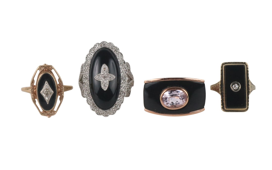 14K Rose Gold Onyx & Amethyst Ring (1 of 13)