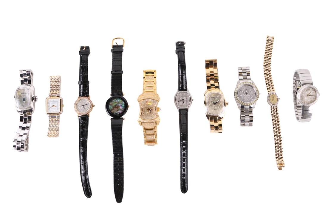 Ten Fashion Watches: Including two Vicence, Croton, Haiku, Ecclissi, Geneva, and four Invicta and spare links.