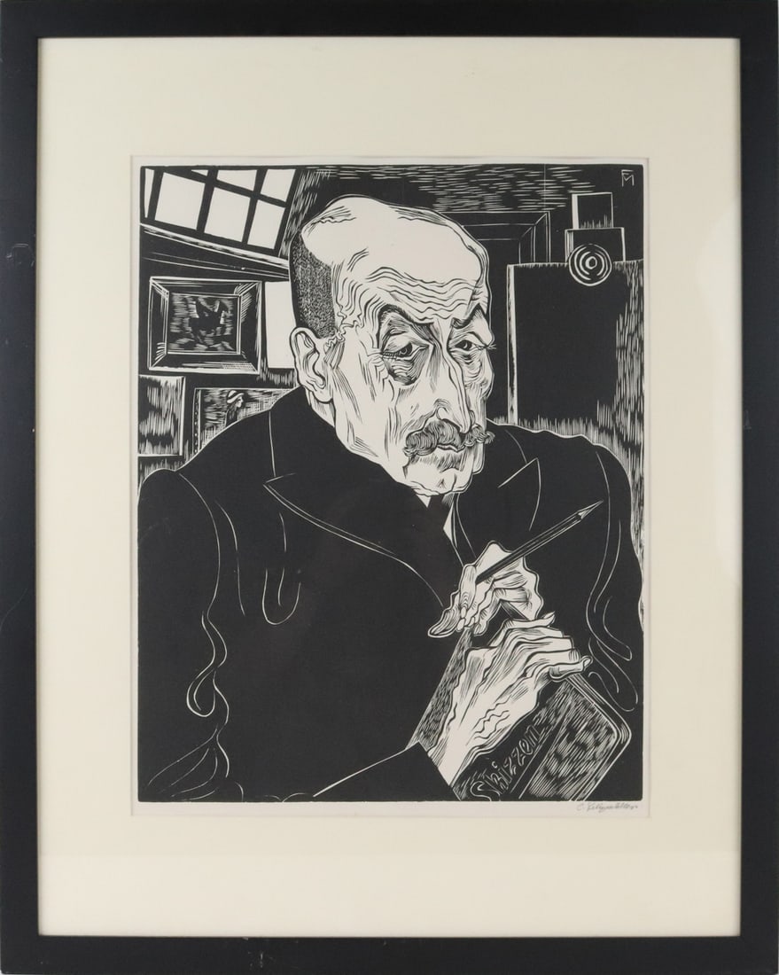 Conrad Felixmuller, Woodblock, Max Liebermann (1 of 8)
