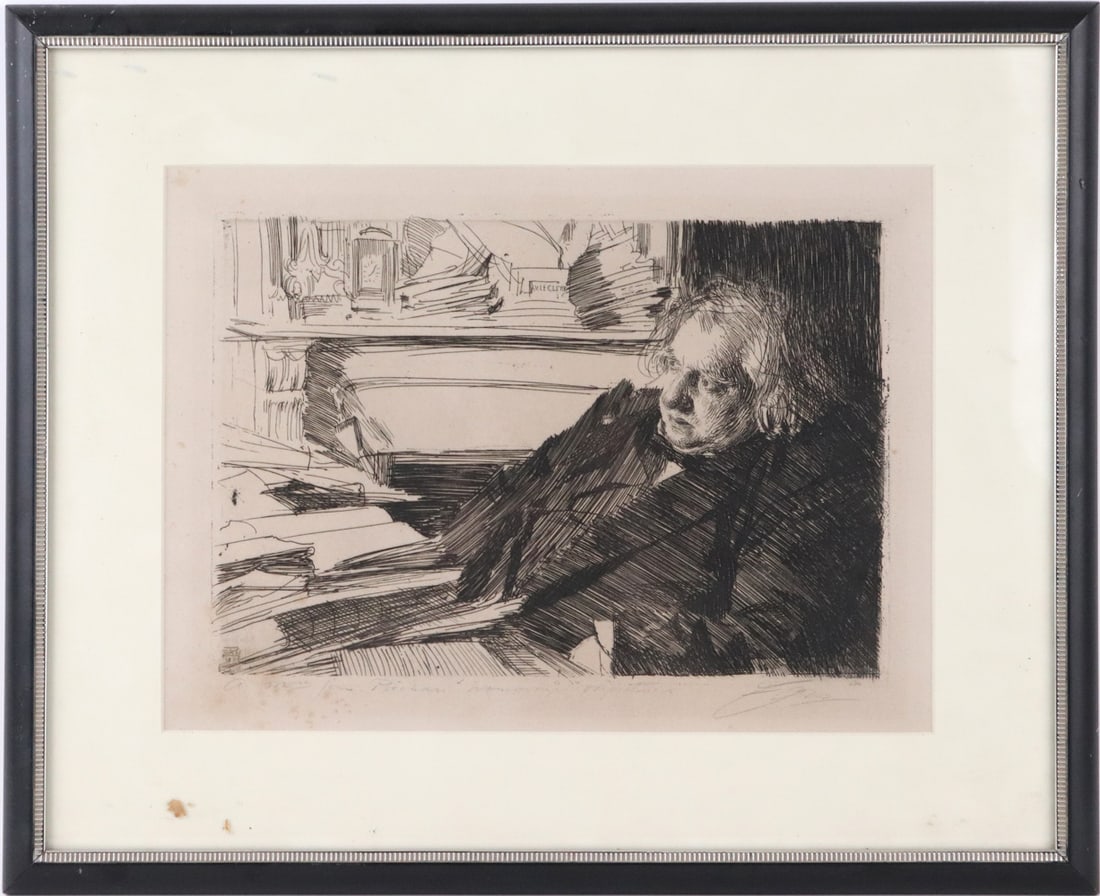Anders Zorn, Etching, Portrait of Ernest Renan (1 of 10)