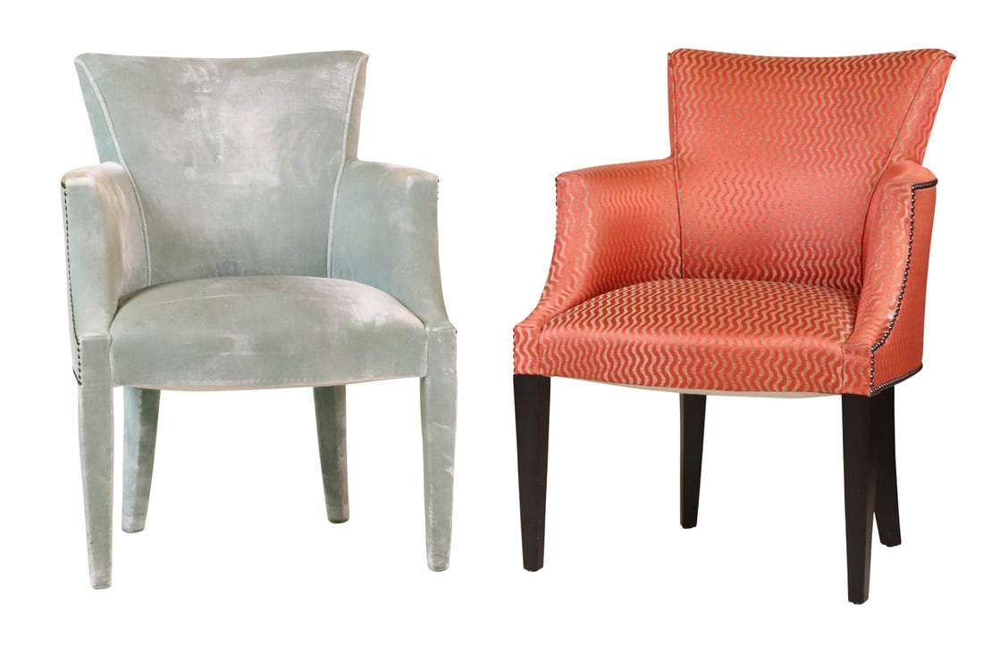 2 Contemporary Tack-Decorated Upholstered Chairs (1 of 11)