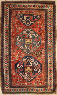 Caucasian Carpet: 8'1" x 5' Provenance: Property from a Private New York and Switzerland Collection