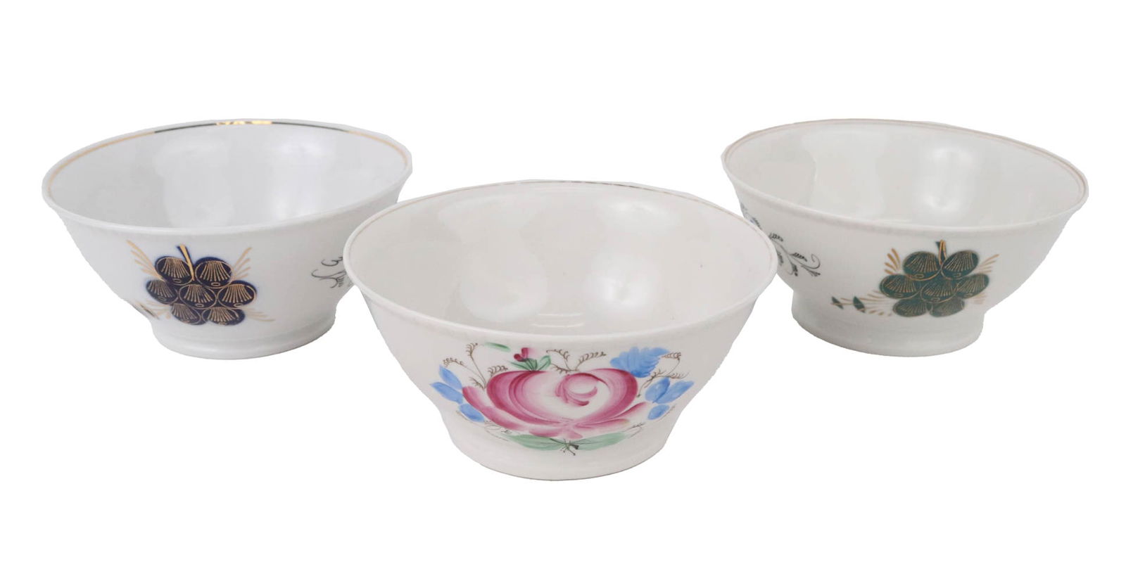 Eight Russian Porcelain Floral-Decorated Bowls (1 of 9)