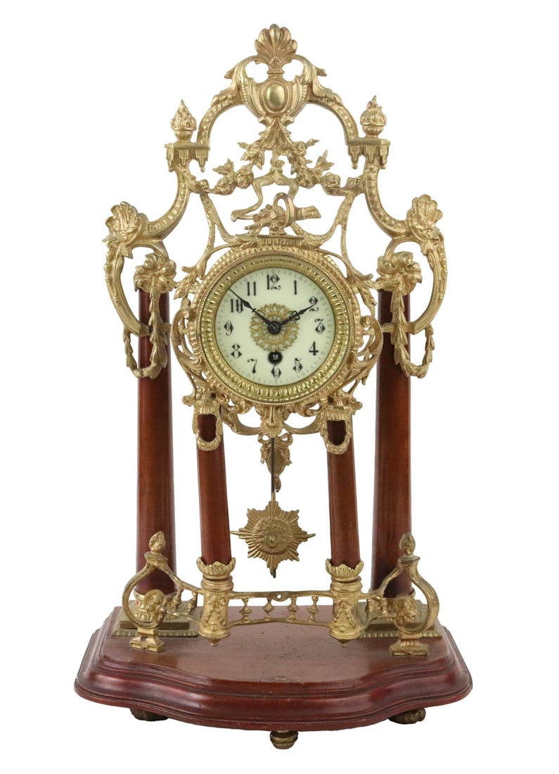 Louis XVI Style Ormolu and Mahogany Mantle Clock (1 of 16)