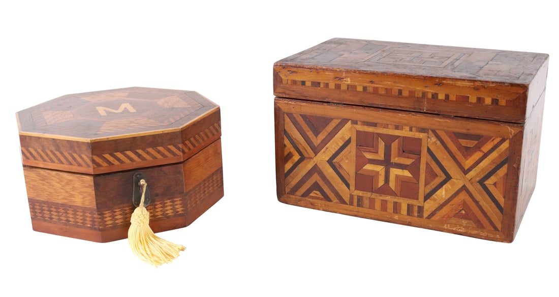 Two Marquetry Inlaid Wood Boxes (1 of 10)