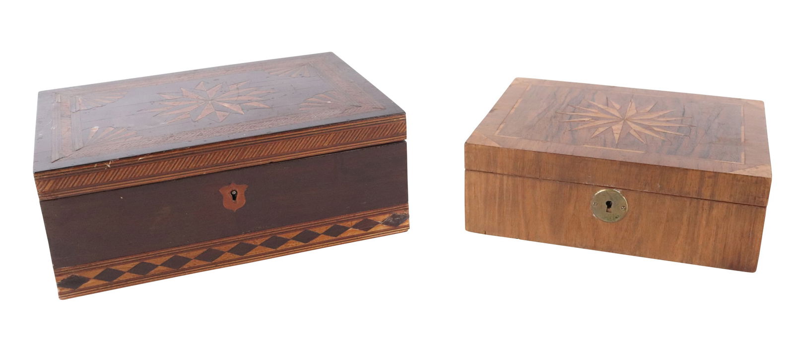 Two Star Inlaid Marquetry Boxes (1 of 10)