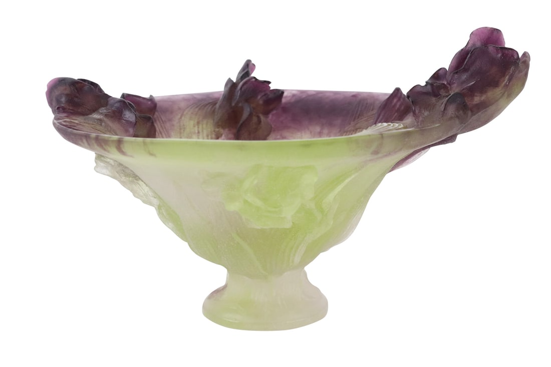 Daum Pate De Verre "Iris" Footed Bowl (1 of 17)