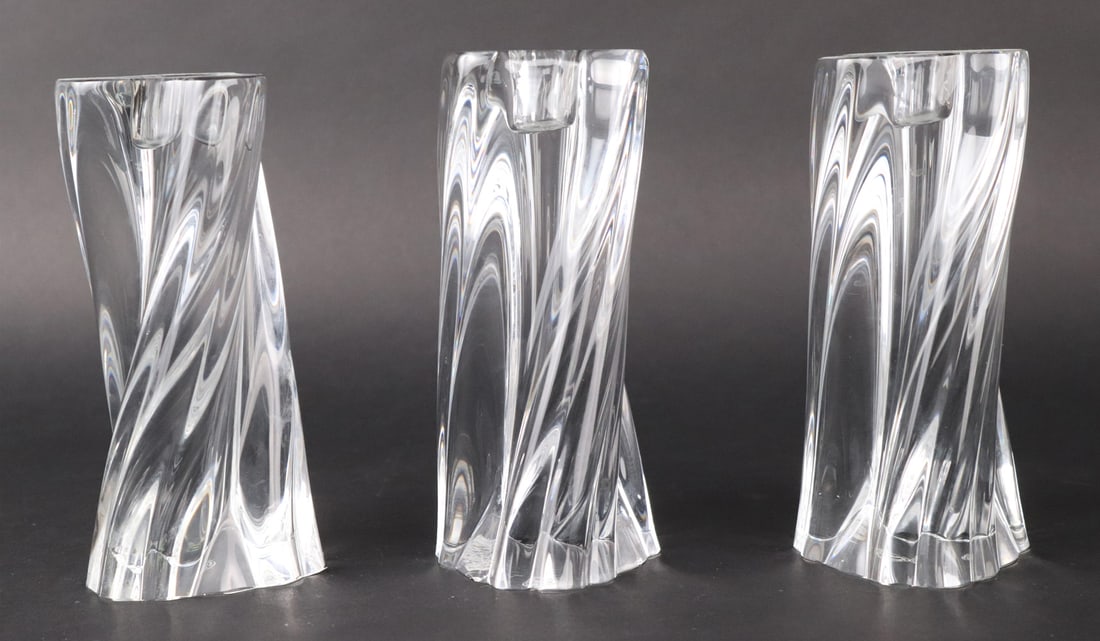 Three Baccarat "Odilon" Crystal Candlesticks (1 of 7)