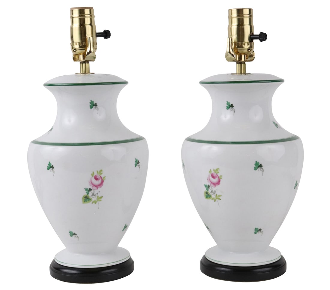 Pair of Herend Porcelain Table Lamps (1 of 5)