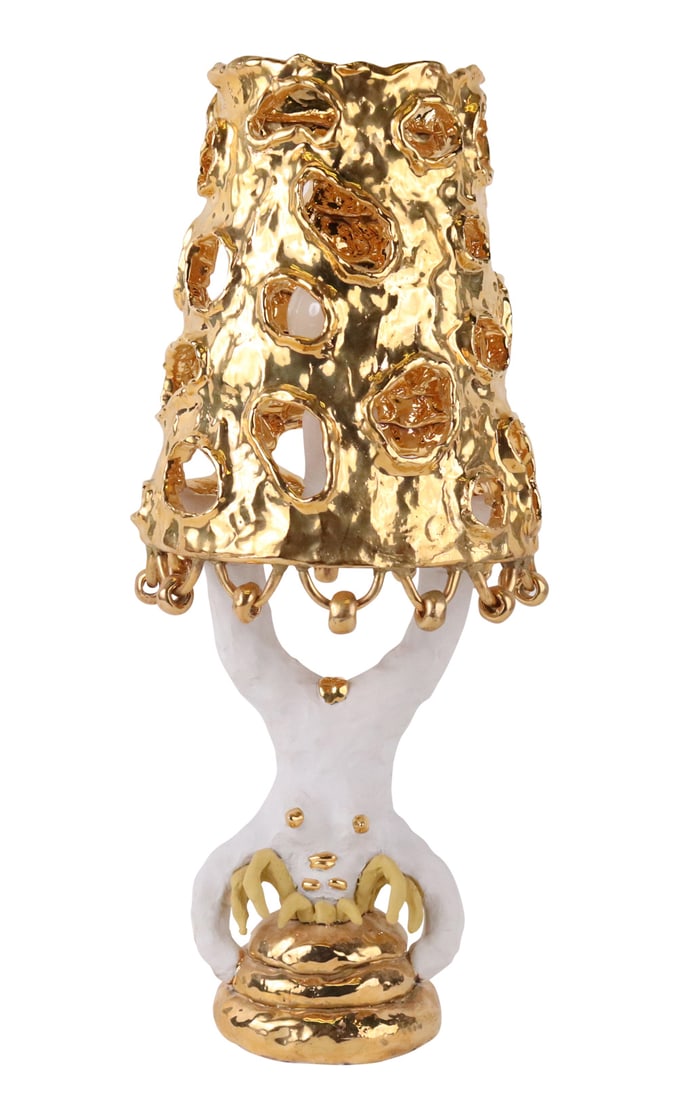 Katie Stout Gilt Ceramic Figural Table Lamp (1 of 9)