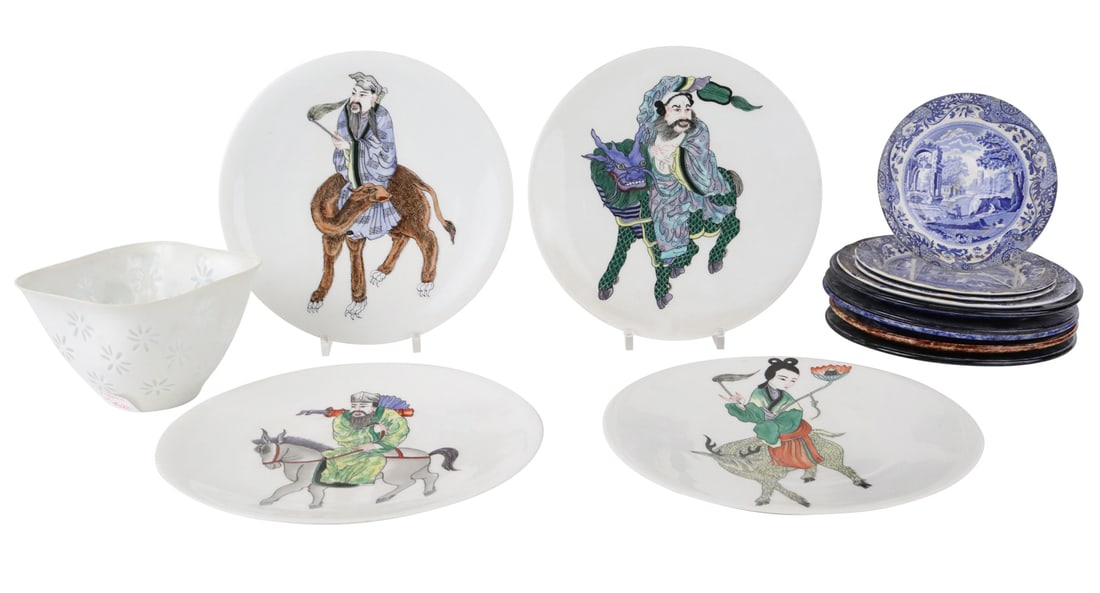 Four Porcelain de Paris Lao Tse Decorated Plates (1 of 12)