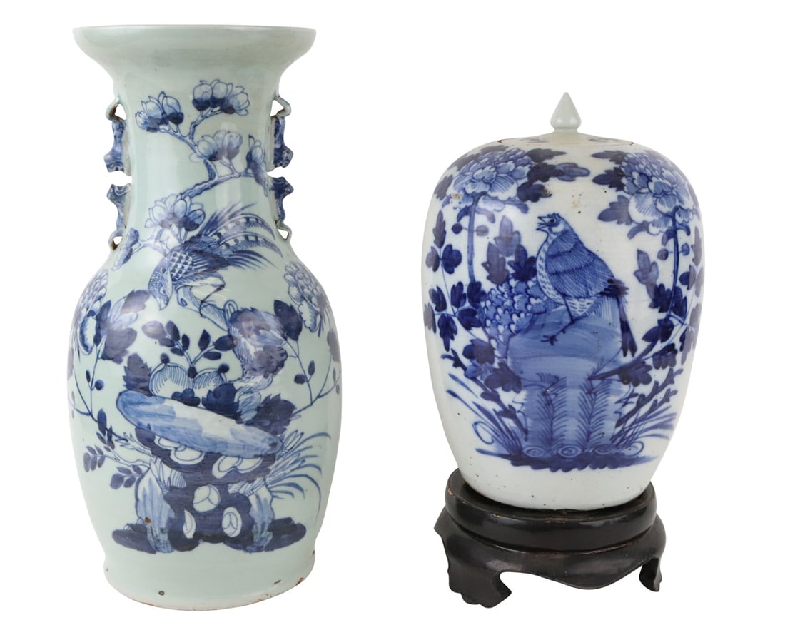Chinese Blue & White Porcelain Ginger Jar & Vase (1 of 14)