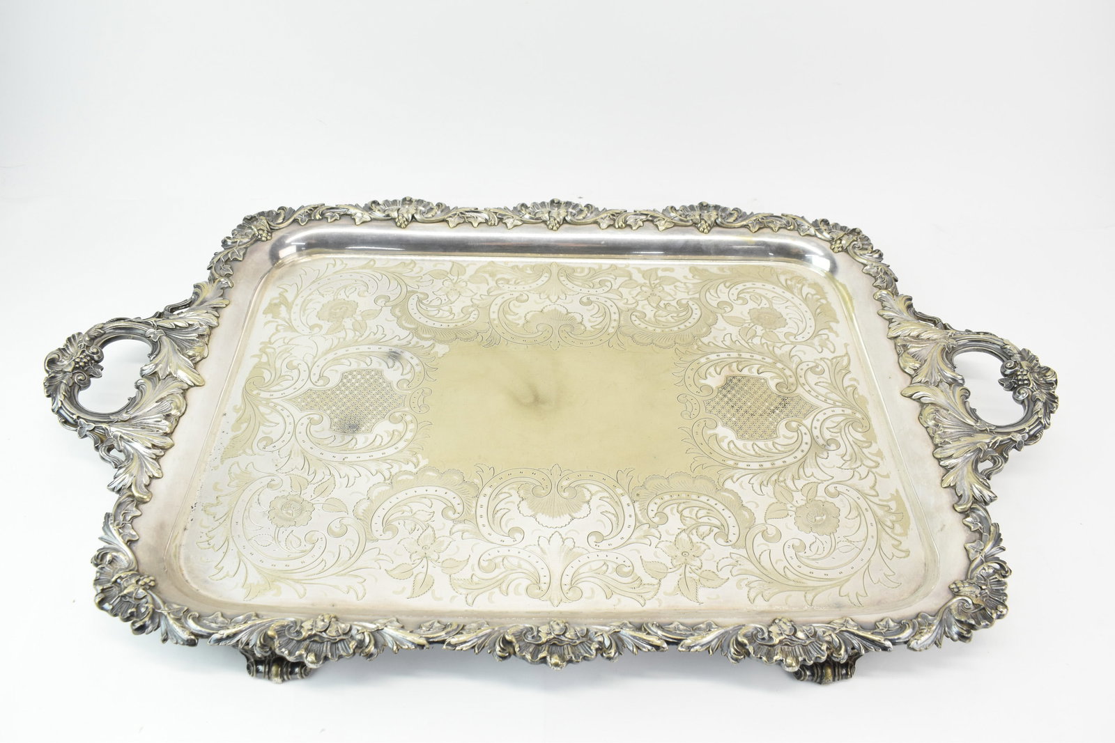 Large Gorham Silverplated Handled Serving Tray (1 of 7)