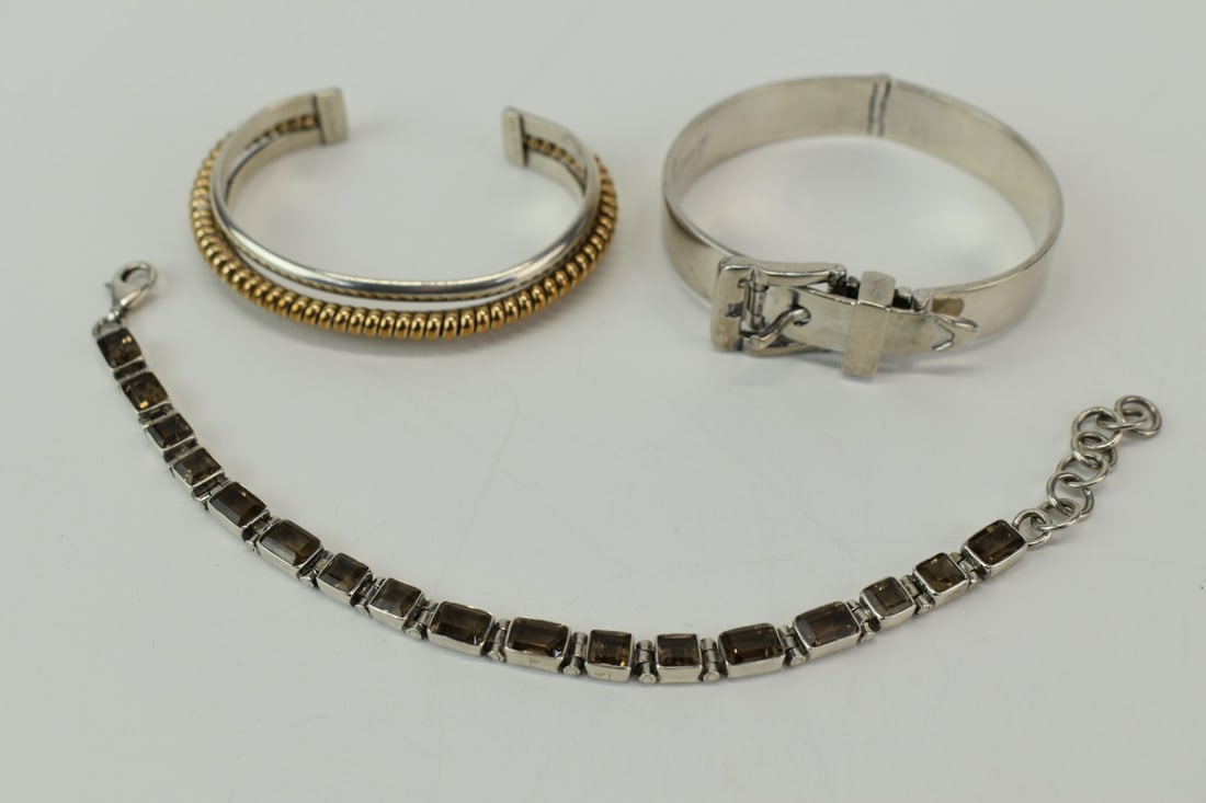 Group of Three Sterling Silver Ladies' Bracelets (1 of 11)
